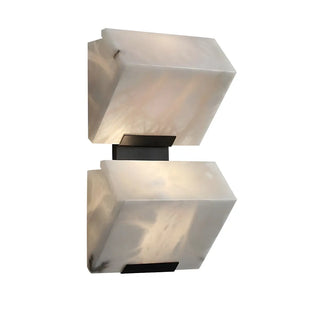 Modern Geometric White Metal Alabaster Ambient Wall Lamp Zawala Image - 5