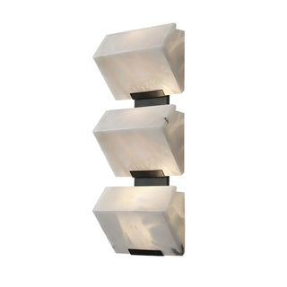 Modern Geometric White Metal Alabaster Ambient Wall Lamp Zawala Image - 7
