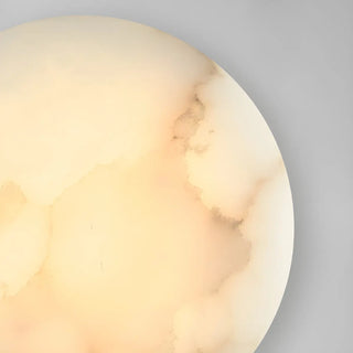 Elegant Round Alabaster Beige Wall Sconce for Bedroom Zawala Image - 8