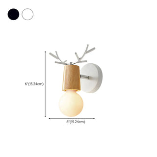2-Light Black Decorative Antlers Vanity Wall Light Zawala #size