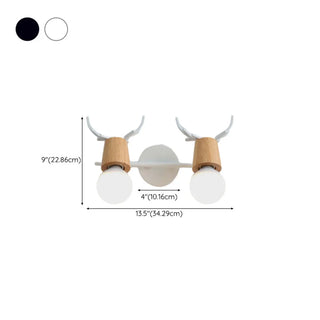 2-Light Black Decorative Antlers Vanity Wall Light Zawala Image - 15