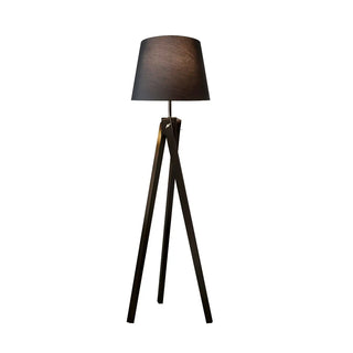 White Barrel Modern Tripod Wooden LED Floor Lamp Zawala Image - 5