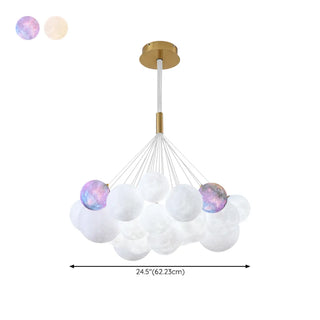 ZOWALA - Planet Living Room Adjustable Height Bubble Chandelier Image - 16