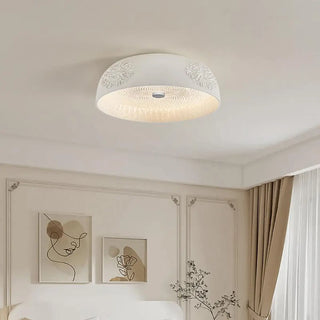 ZOWALA - Modern White Carved Metal Dome Ceiling Light Image - 1