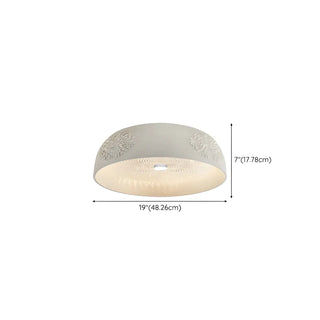 ZOWALA - Modern White Carved Metal Dome Ceiling Light Image - 12
