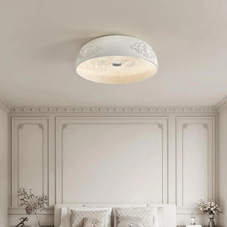 ZOWALA - Modern White Carved Metal Dome Ceiling Light Image - 2