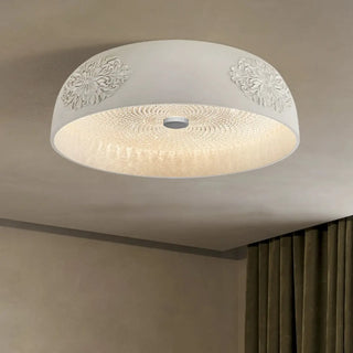 ZOWALA - Modern White Carved Metal Dome Ceiling Light Image - 3