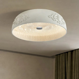ZOWALA - Modern White Carved Metal Dome Ceiling Light Image - 4