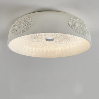 ZOWALA - Modern White Carved Metal Dome Ceiling Light Image - 5