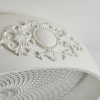 ZOWALA - Modern White Carved Metal Dome Ceiling Light Image - 7