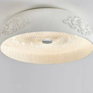 ZOWALA - Modern White Carved Metal Dome Ceiling Light Image - 9