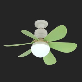 Modern White Shade 5 Blades Ceiling Fan with Light Zawala Image - 13