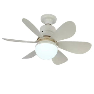 Modern White Shade 5 Blades Ceiling Fan with Light Zawala Image - 8