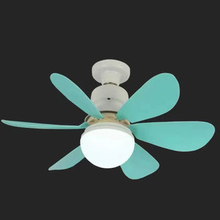 Modern White Shade 5 Blades Ceiling Fan with Light Zawala Image - 9