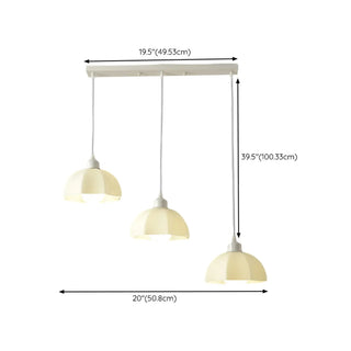 ZOWALA - White Flower 3-Light Kitchen Island Hanging Light #size