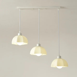 ZOWALA - White Flower 3-Light Kitchen Island Hanging Light Image - 4