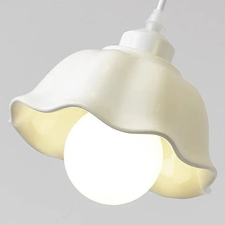 ZOWALA - White Flower 3-Light Kitchen Island Hanging Light Image - 9