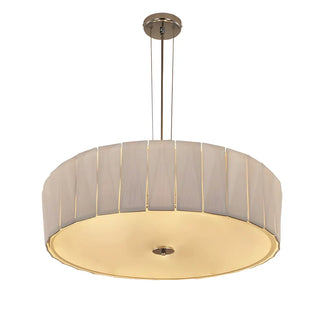 ZOWALA - White Ceramics Living Room Adjustable Height Drum Chandelier Image - 5