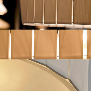 ZOWALA - White Ceramics Living Room Adjustable Height Drum Chandelier Image - 7