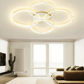 ZOWALA - Modern Circular LED Ceiling Light for Living Room White Image - 1