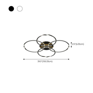 ZOWALA - Modern Circular LED Ceiling Light for Living Room White Image - 19