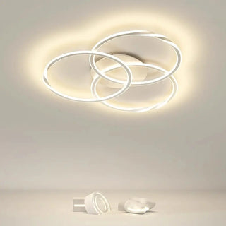 ZOWALA - Modern Circular LED Ceiling Light for Living Room White Image - 4