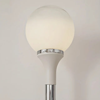White Modern Geometric Globe Metal LED Floor Lamp Zawala Image - 14