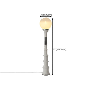 White Modern Geometric Globe Metal LED Floor Lamp Zawala #size