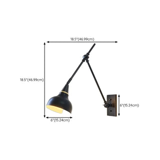 Industrial Black Cone Metal Swing Arm Wall Sconce Zawala #size