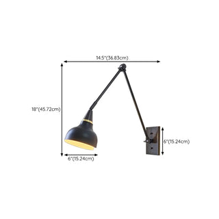 Industrial Black Cone Metal Swing Arm Wall Sconce Zawala Image - 12