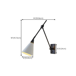 Industrial Black Cone Metal Swing Arm Wall Sconce Zawala Image - 13