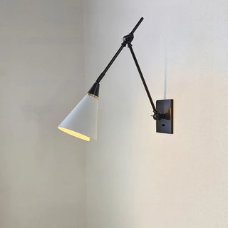 Industrial Black Cone Metal Swing Arm Wall Sconce Zawala Image - 4