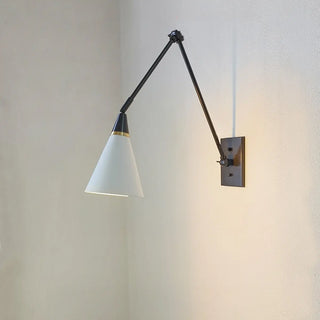 Industrial Black Cone Metal Swing Arm Wall Sconce Zawala Image - 6