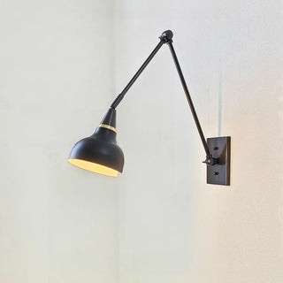 Industrial Black Cone Metal Swing Arm Wall Sconce Zawala Image - 7