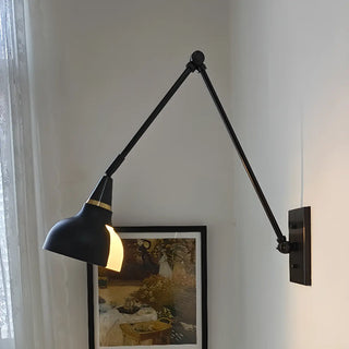 Industrial Black Cone Metal Swing Arm Wall Sconce Zawala Image - 8
