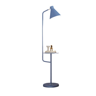 ZOWALA - Contemporary White Cone Floor Lamp with Side Table Image - 6