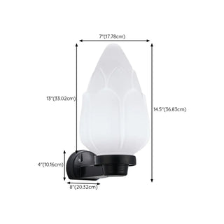 Contemporary White Square Glass Outdoor Wall Sconce Zawala Image - 18
