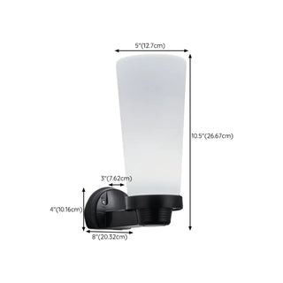 Contemporary White Square Glass Outdoor Wall Sconce Zawala Image - 19