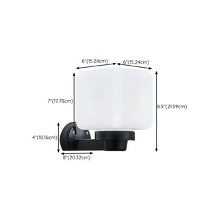 Contemporary White Square Glass Outdoor Wall Sconce Zawala Image - 20