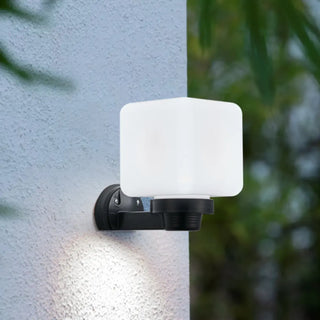 Contemporary White Square Glass Outdoor Wall Sconce Zawala Image - 5