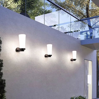 Contemporary White Square Glass Outdoor Wall Sconce Zawala Image - 6