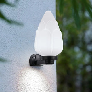 Contemporary White Square Glass Outdoor Wall Sconce Zawala Image - 7
