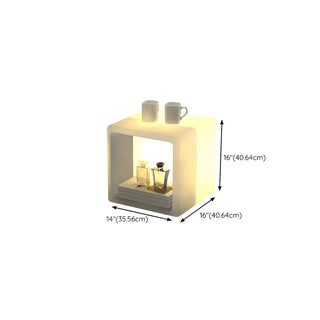 ZOWALA - Stylish Modern White Square Floor Lamp with Storage Image - 10