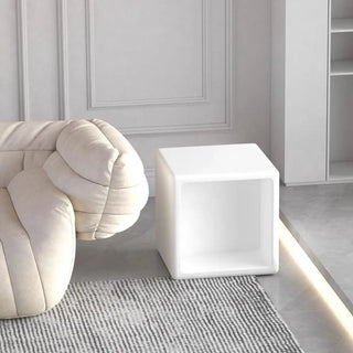 ZOWALA - Stylish Modern White Square Floor Lamp with Storage Image - 8