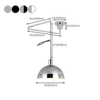Industrial Modern Dome Iron Dining Room Pendant Light Zawala #size