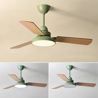 Modern Wood 3 Blades Standard Remote Ceiling Fan Light Zawala Image - 4