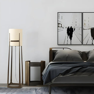 Minimalist White Cylinder Metal Modern Floor Lamp Zawala Image - 1