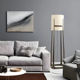 Minimalist White Cylinder Metal Modern Floor Lamp Zawala Image - 2