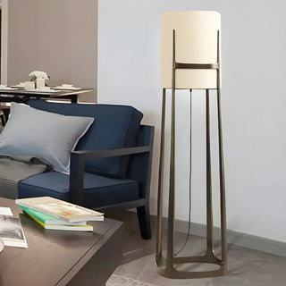Minimalist White Cylinder Metal Modern Floor Lamp Zawala Image - 3