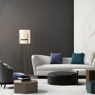 Minimalist White Cylinder Metal Modern Floor Lamp Zawala Image - 4